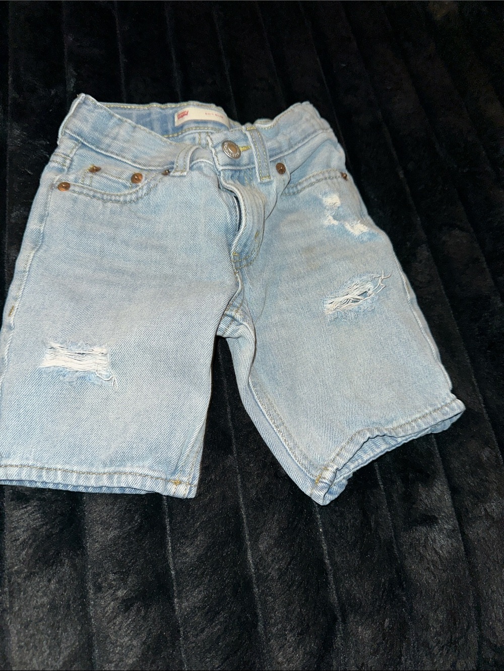 Levi's Light Blue Ripped Kids Denim Shorts